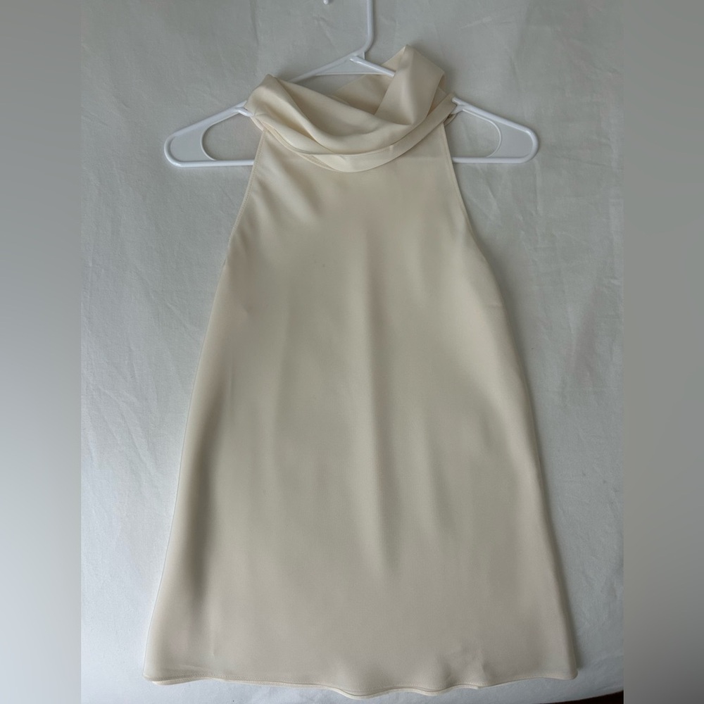 Mango Cream Strapless High-Neck Top